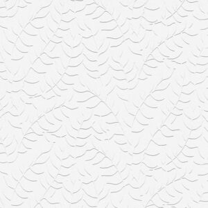 Textured Botanical Leaf, Paintable Wallpaper (White)
